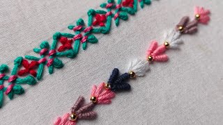 Learn how to stitch a different type border stitch  my dream handcrafts [upl. by Yziar]