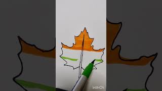 Indian flag on leaf🇮🇳🍃vira flagdesign youtubeshorts [upl. by Aicilana]