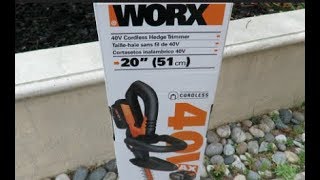 Worx Cordless 20quot 40V Hedge Trimmer Pros and Cons Review [upl. by Ronnholm60]