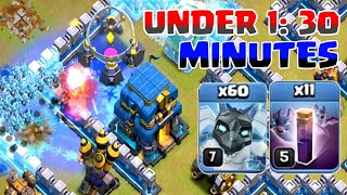 New Th12 Attack  60 Ice Minion With 11 Bat Spell Attack In Th12 Clash Of Clans [upl. by Adnahcir]