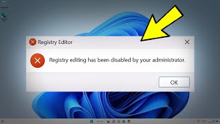 Fix Registry editing has been disabled by your administrator in Windows 111087  Regedit not Open [upl. by Erek]