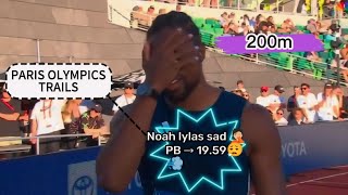 Noah Lylas 200m Semi Final Heat 3 2024 Paris Olympic Trials [upl. by Henig]