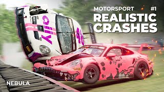 TOP 15 MOTORSPORT Realistic Crashes 1  BeamNG Drive [upl. by Nanreh]