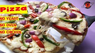 Pizza Without Oven  Veg Pizza Recipe  Pizza In Fry Pan  Homemade Pizza Dough  By KWT [upl. by Hau586]