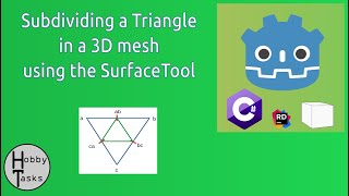 Godot 3  3D Mesh Manipulation  16  Subdividing a Triangle Using the SurfaceTool [upl. by Belden]