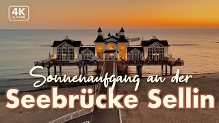 Seebrücke Sellin  Sonnenaufgang über der Ostsee  Rügen Urlaub 2021 4K Sunrise Walk [upl. by Niabi]