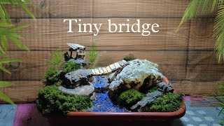 real life Tiny bridge craft l mini moss garden l tiny green l green garden l garden bridge [upl. by Bohi24]