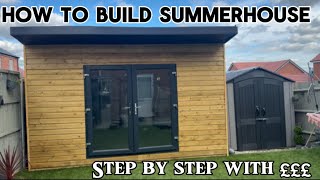 How to build SummerhouseGarden Room step by step with estimate costs [upl. by Ahsert]