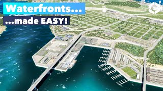 Use the NEW Cutamp FillRoads to build Amazing Waterfronts extremely easy  Cities Skylines 2 [upl. by Eremahs]