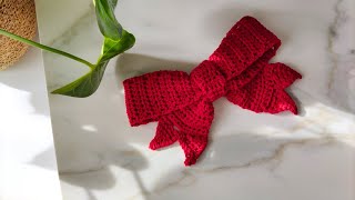 Fiocco natalizio grande alluncinetto tutorial  large crochet Christmas bow tutorial [upl. by Frieda]