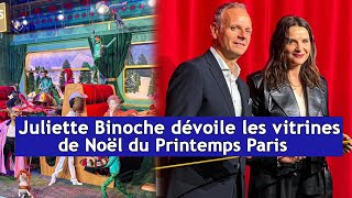 Juliette Binoche dévoile les vitrines de Noël du Printemps Paris  DRM News Français  AQ3S [upl. by Rooney]