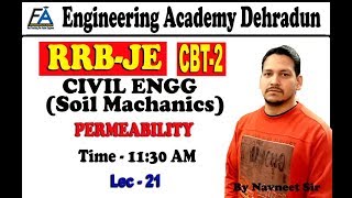 LEC21 SOIL MECHANICSPERMEABILITYRRB JESSC JE [upl. by Symer]