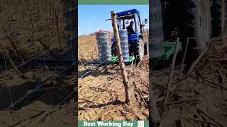 Best working day 2127 Installation process of wire fence with tractor [upl. by Halsey705]