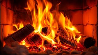 4K A cozy fire in the fireplace with a gentle melody for relaxation [upl. by Anitnerolf]