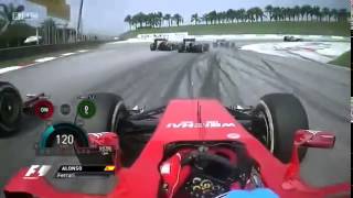 2014 Fernando Alonso Onboard Start Malaysia [upl. by Vidovik]