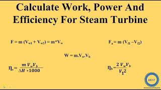 Calculate Work Power And Efficiency For Steam Turbine [upl. by Navillus]