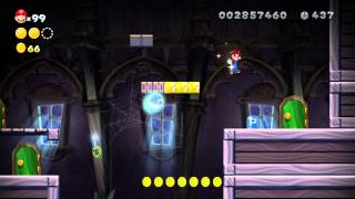 New Super Mario Bros U  Frosted GlacierGhost House Star Coin and Secret Exit Guide [upl. by Aihsenot]