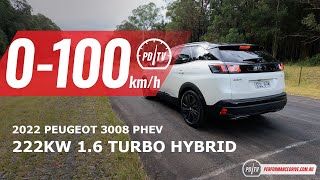 2022 Peugeot 3008 Hybrid PHEV 0100kmh amp engine sound [upl. by Tanney251]