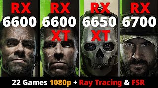 RX 6600 vs RX 6600 XT vs RX 6650 XT vs RX 6700  22 Games 1080p  Ray Tracing amp FSR [upl. by Einnoc]