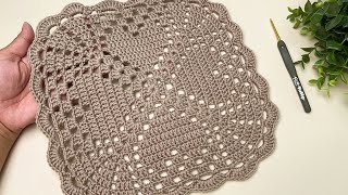 Eye Catching Crochet doily tutorial 🤩 Step by step very easy for beginners [upl. by Ariahs]