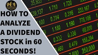 How to Analyze a Dividend Stock in 60 Seconds [upl. by Nohsauq]