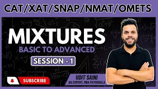 Mixtures Session 01  CAT Preparation 2024  Quantitative Aptitude  By Udit Saini cat2024 [upl. by Renie714]