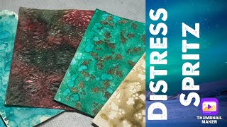 Christmas Colors Tim Holtz Ranger Distress Spritz Christmas Card Making with Added Sparkle [upl. by Mikes756]