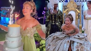 Jennifer Lopez Reveals Lavish Bridgerton Themed Party for Her 55th Birthday [upl. by Sherer797]