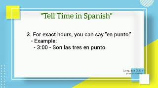 Tell Time in Spanish  decir la hora en español  What time is it  ¿Qué hora es easy learning [upl. by Ever]