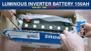 Luminous inverter battery 150AH latest price in India luminous tall tubler 150AH battery unboxing [upl. by Acitel]