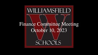 Williamsfield Schools Board of Education Finance Committee Meeting  October 10 2023 [upl. by Catt]