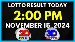 Lotto Result Today 2PM November 15 2024 Swertres EZ2 PCSO Lotto Draw [upl. by Fidelia]