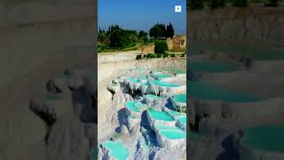 Pamukkale Turkey Exploring the Enchanting White Travertine Terraces  shorts [upl. by Yesllek]