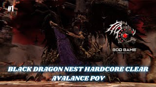 GOD GAME DRAGON NEST  1 BLACK DRAGON NEST HARDCORE CLEAR FEDER BASHER  AVALANCE POV [upl. by Rheingold]