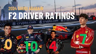 F2 Driver Ratings  2024 Saudi Arabian Prix [upl. by Trebuh]