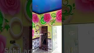 3D rose 🌹 wall painting wallartdesign wallpainting homedecor art subscribe youtubeshorts [upl. by Dierolf182]