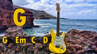 G Major Melodic Hard Rock Guitar Backing Track  4 chords G Em C D [upl. by Aronek]