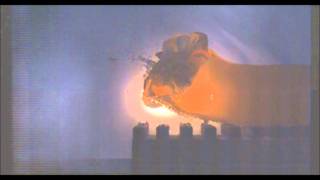 12 gauge cut shell vs ballistic gelatin Slow Motion [upl. by Akirdnuhs]