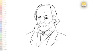 Joseph Lister easy drawing  Face outline sketches  How to draw Joseph Lister easily artjanag [upl. by Denver]