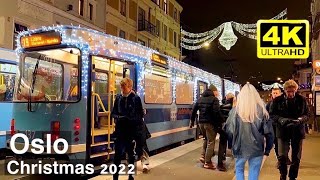 Christmas Norway 4K Walking Oslo 🇳🇴🎄 osloelsa67 [upl. by Melania]