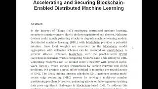 Accelerating and Securing Blockchain Enabled Distributed Machine Learning [upl. by Biles375]