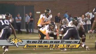 Enders finds Ryan to complete 4th quarter comeback as Towson Football stuns ODU 3935 [upl. by Joed]