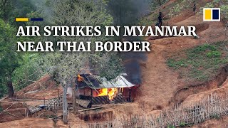 Myanmar military launches more air strikes after ethnic Karen fighters attack army outpost [upl. by Llednil]