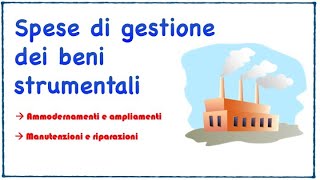 Spese Gestione Beni Strumentali ragioneria economiaaziendale lezionionline [upl. by Jesse316]