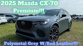 2025 Mazda CX70 Premium Polymetal Grey with Red Leather Best 2 row SUV [upl. by Infeld]