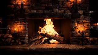 Rustic Fireplace Ambiance with Crackling Fire Sounds for Deep Sleep Stress Relief and Relaxation [upl. by Nylarak]