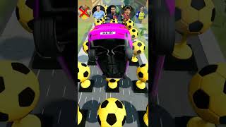 🚘CR7 vs Messi vs Mbappe vs Neymar vs Haaland JUMPING COMPETITION 12 ⚽️beamngdrive simulato [upl. by Garzon22]