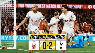 NOTTINGHAM FOREST 02 TOTTENHAM HOTSPUR  EXTENDED HIGHLIGHTS  RICHARLISON STRIKES AGAIN [upl. by Aihsilef]