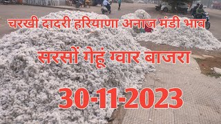 चरखी दादरी हरियाणा अनाज मंडी भाव 30112023 [upl. by Snook]