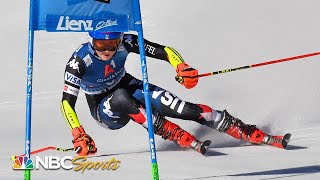 Mikaela Shiffrin holds on for World Cup giant slalom win in Lienz Austria  NBC Sports [upl. by Odilia]